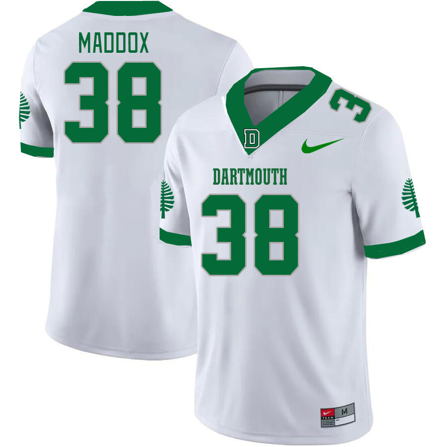 Men-Youth #38 Cam Maddox Dartmouth Big Green 2023 College Football Jerseys Stitched-White